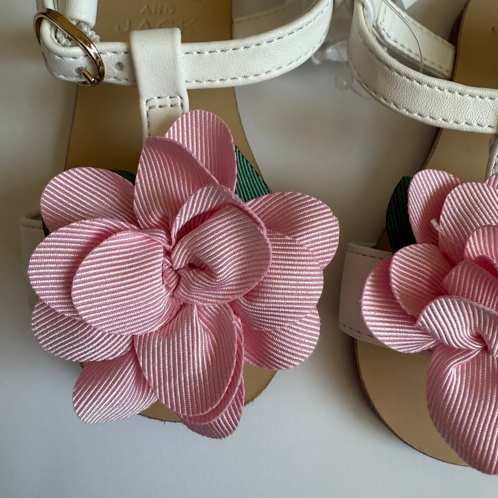 NEW Janie and Jack Bunny Pink Flower Sandals Girls 5 - Picture 3 of 8